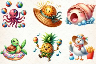 Cute Funny Beach Day Clipart Graphic by Strawberry Art · Creative Fabrica