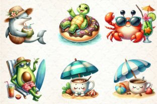 Cute Funny Beach Day Clipart Graphic by Strawberry Art · Creative Fabrica