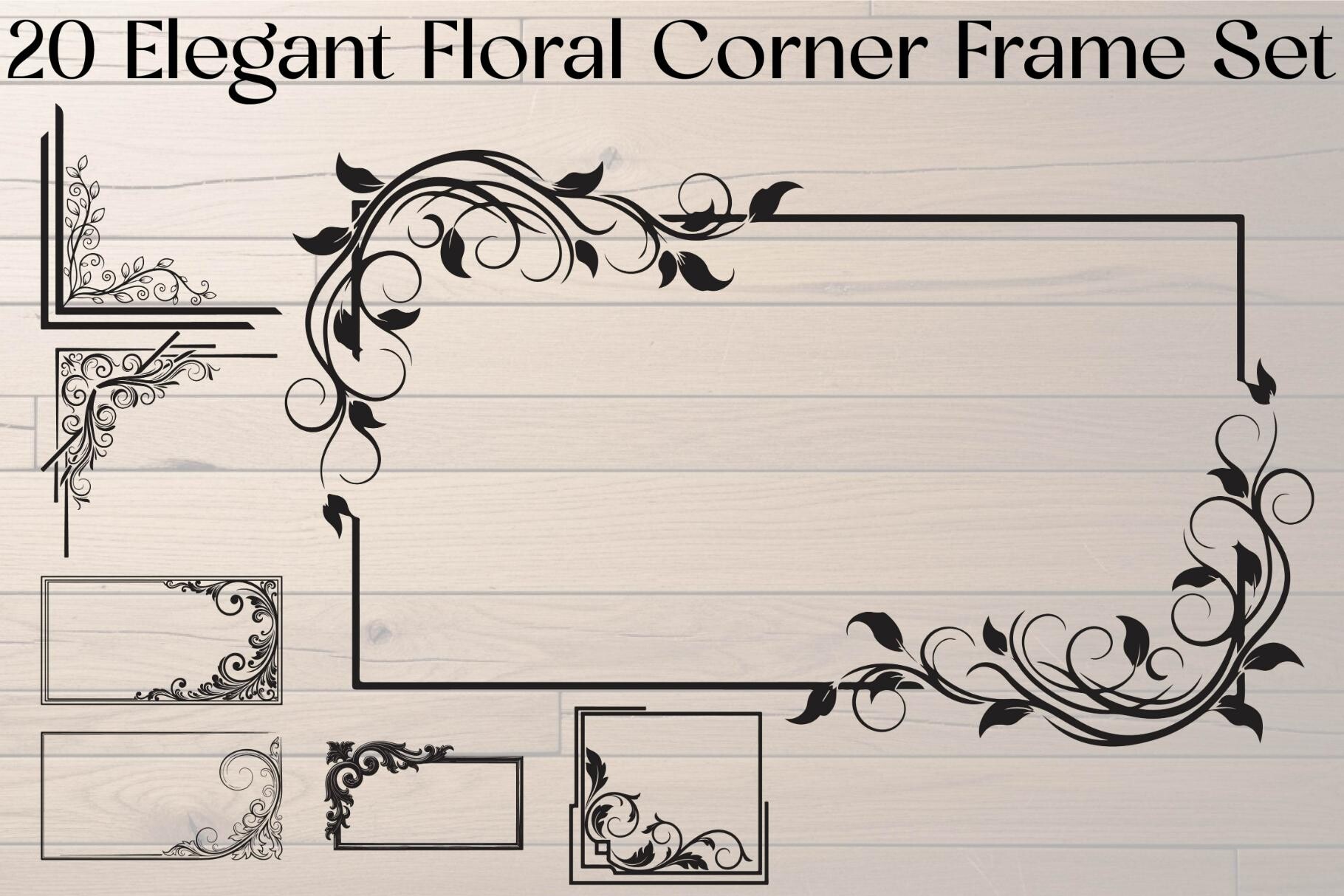 Elegant Floral Corner Frame Set