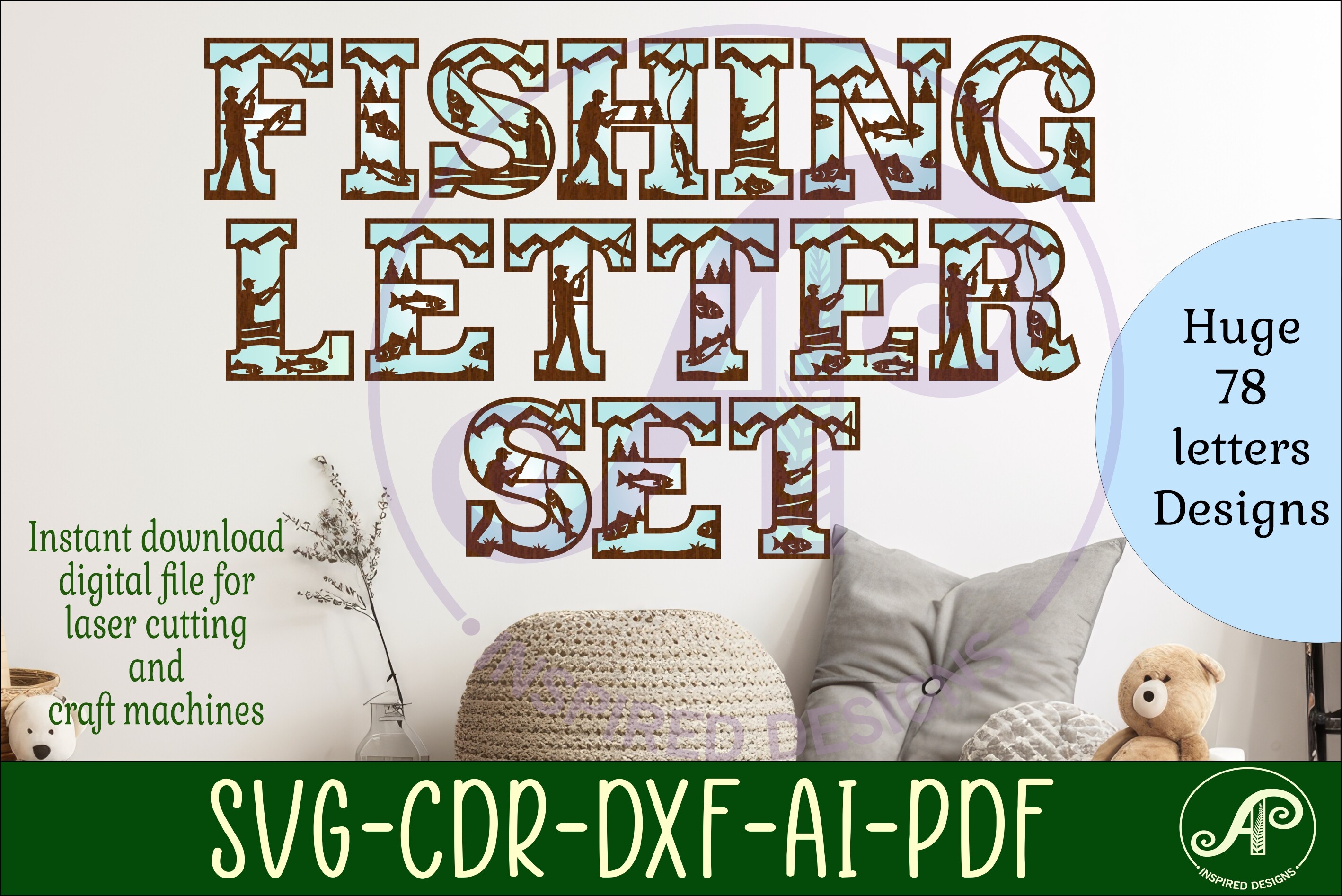 78 Letters Fishing Alphabet Mega Bundle – 78 Letter Graphic by apinspireddesigns ...