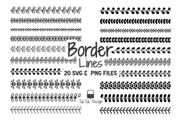 Floral Border Line SVG PNG Bundle