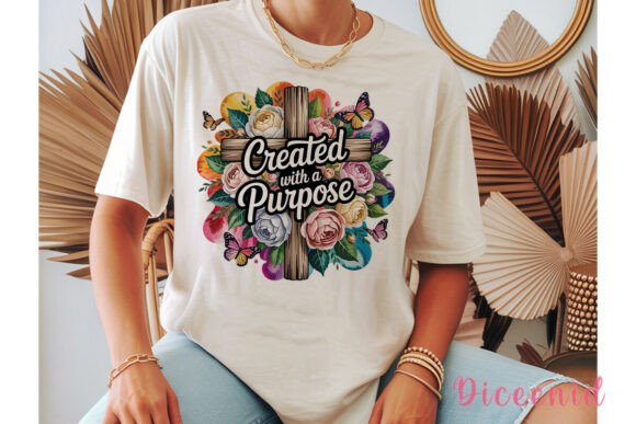 Floral Cross Purpose Sublimation Design Graphic Illustrations By Diceenid