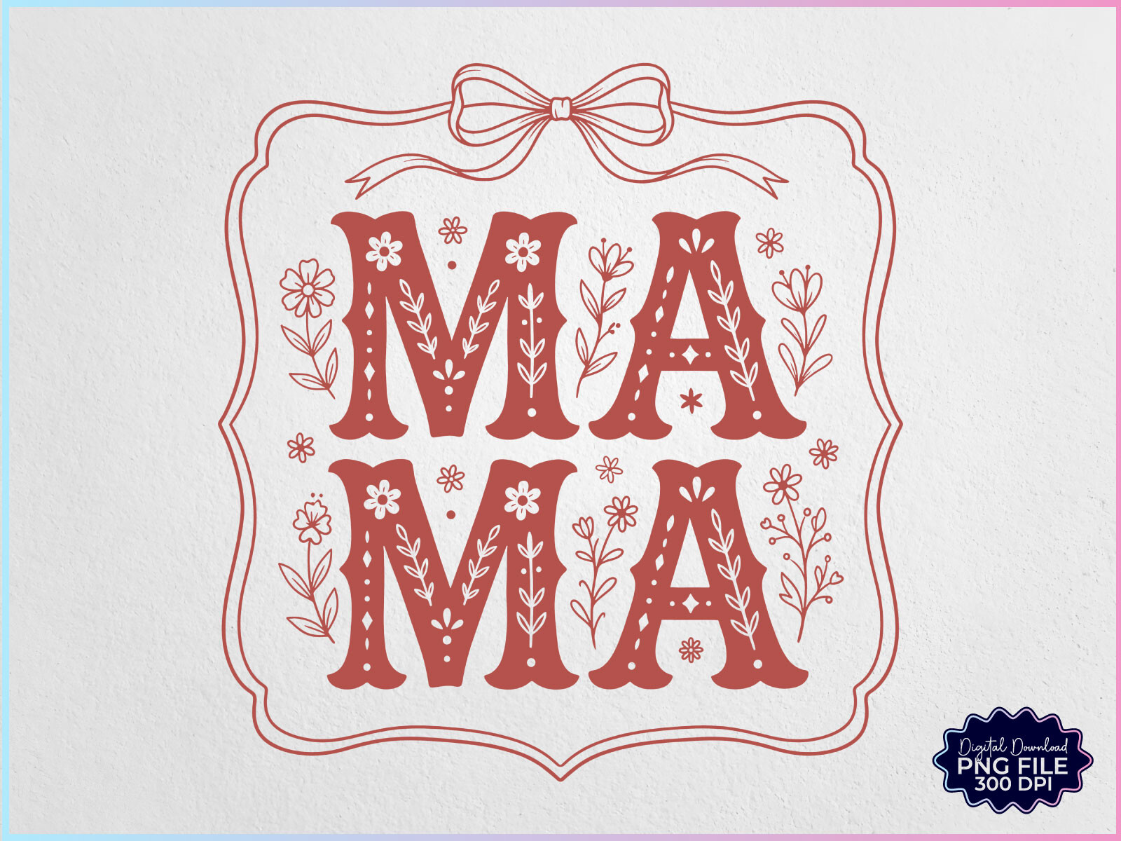Floral Mama Coquette Bow PNG Graphic by Creative Community · Creative ...