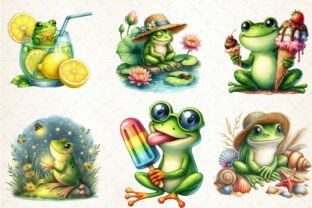 Frog Enjoying Summer Clipart Graphic by Strawberry Art · Creative Fabrica