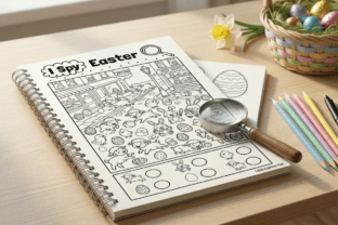 I Spy Easter Activity Sheets for Kids Graphic by YOOY · Creative Fabrica