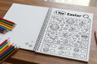 I Spy Easter Activity Sheets for Kids Graphic by YOOY · Creative Fabrica