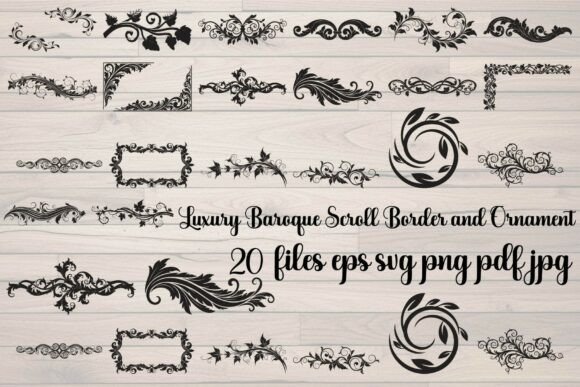 Luxury Baroque Scroll Border