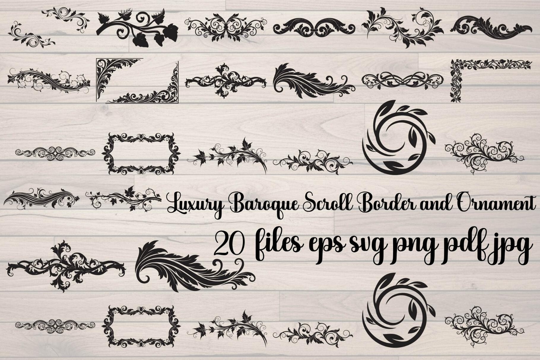 Luxury Baroque Scroll Border