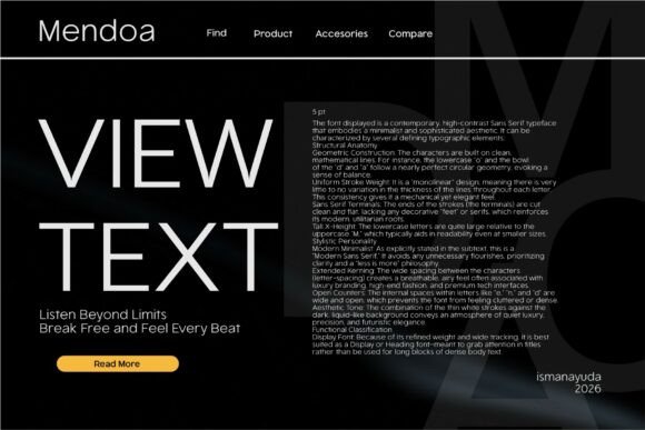 Mendoa Font font preview - 1