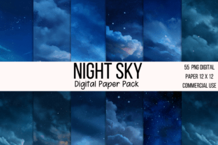 Night Sky Digital Papers Graphic by Mr. Designer · Creative Fabrica