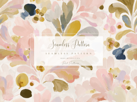 Pastel Floral Seamless Pattern PNG