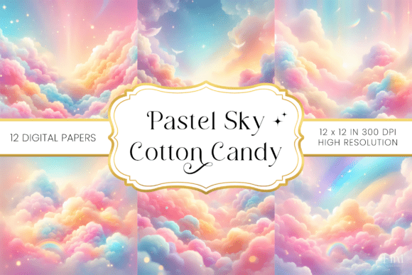 Pastel Sky Cotton Candy Backgrounds Gráfico Fondos Por Finiolla Design