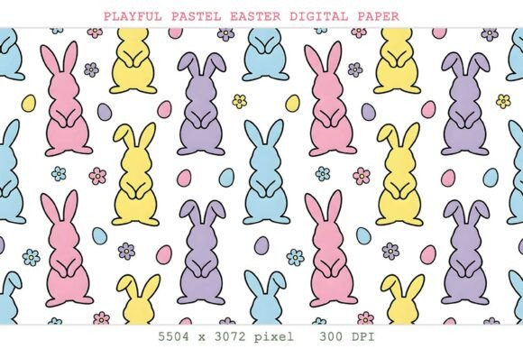 Playful Pastel Easter Digital Paper PNG Bundle · Creative Fabrica