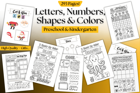 Preschool Learning Worksheets Bundle