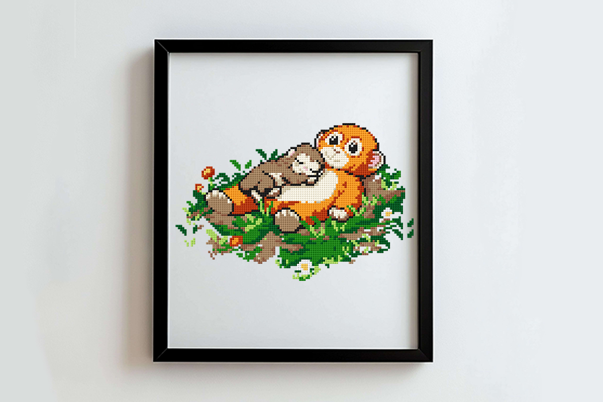Punch the Monkey Cross Stitch Pattern