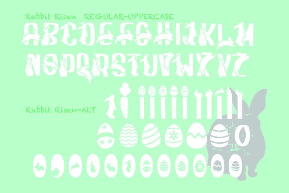 Rabbit Risen Font PNG with transparent background - Preview 5