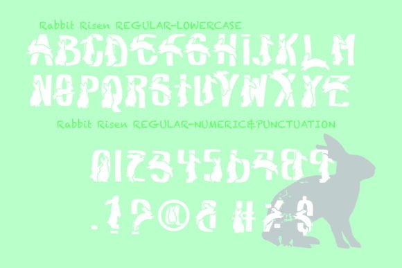 Rabbit Risen Font PNG with transparent background - Preview 6