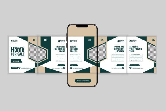 Preview of Real Estate Home Sale Carousel Template real estate social media template