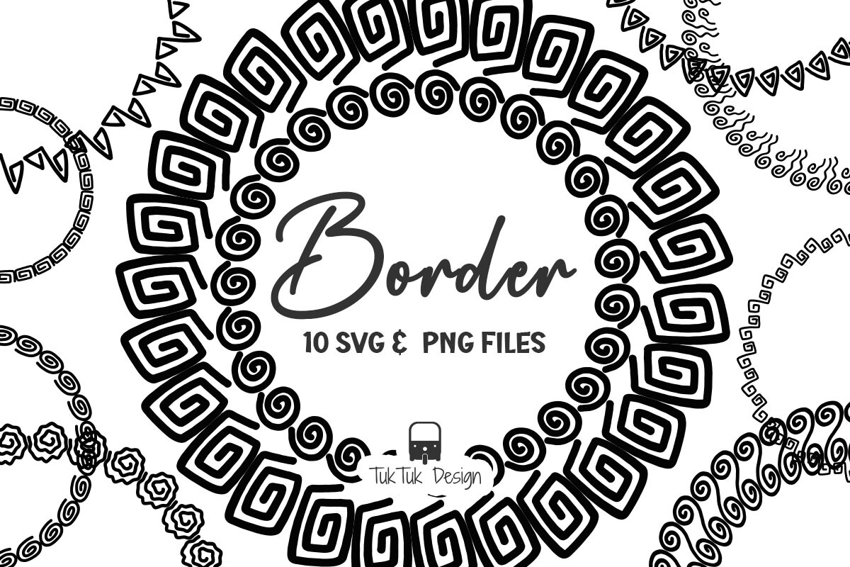 Round Circle Border Frame SVG PNG Bundle
