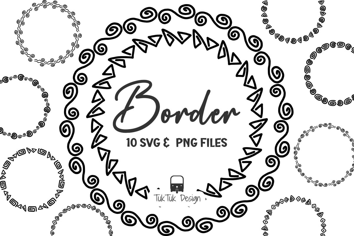 Tribal Circle Frame SVG PNG Bundle