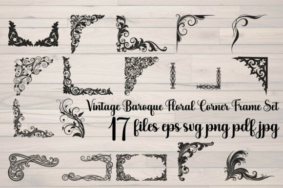 Vintage Baroque Floral Corner Frame