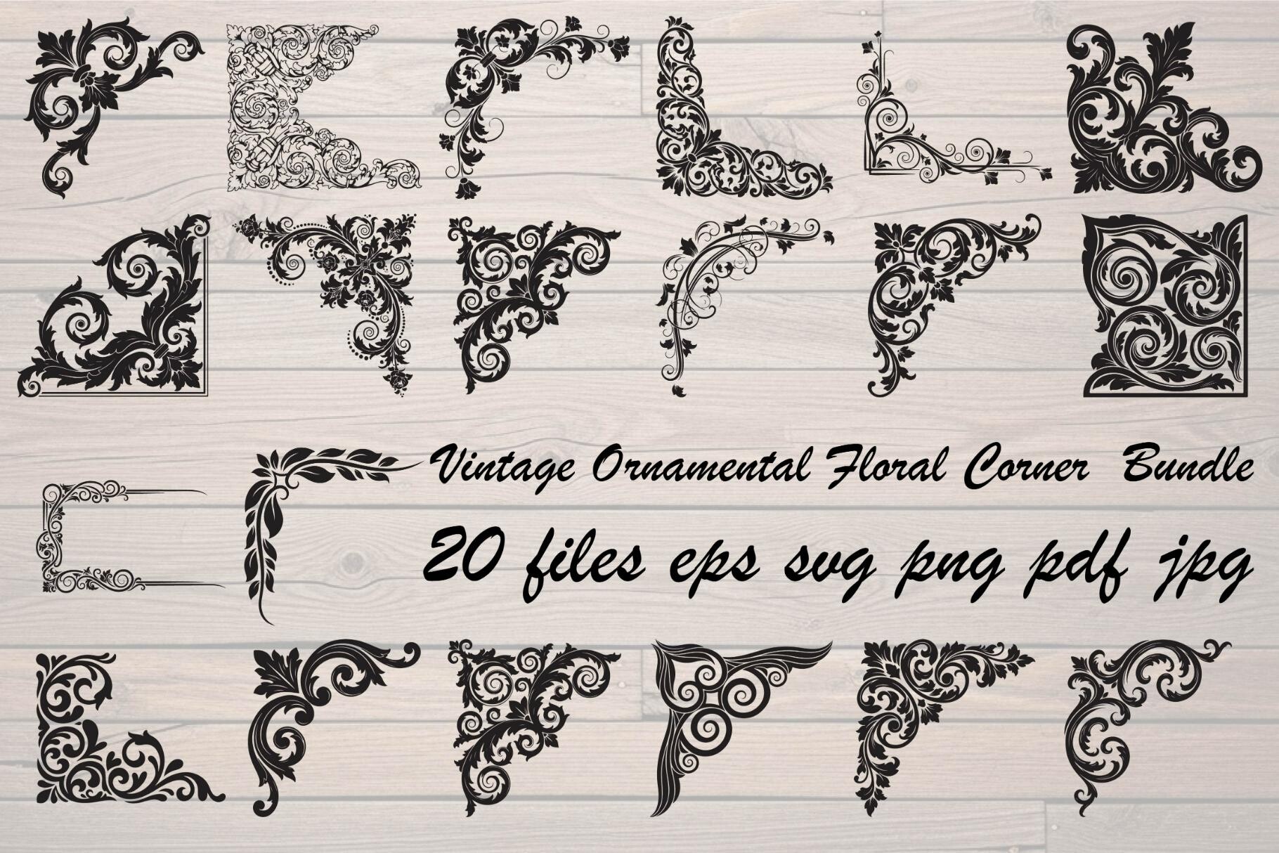 Vintage Ornamental Floral Corner
