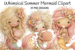Whimsical Summer Mermaid Clipart Graphic by Daily.Designs · Creative ...
