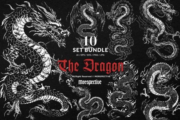 10 Bundle Dark Art the Dragon Chinese