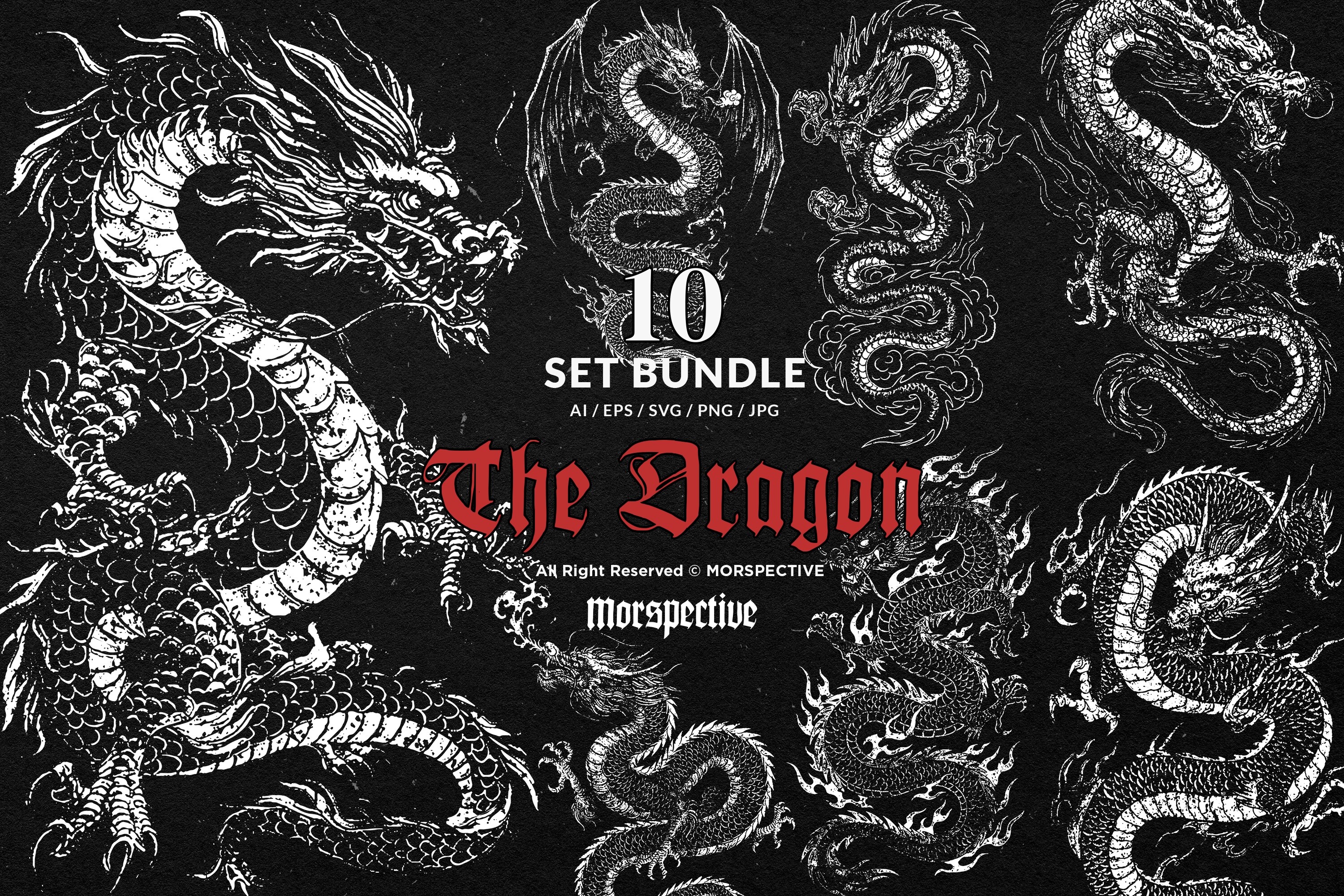 10 Bundle Dark Art the Dragon Chinese