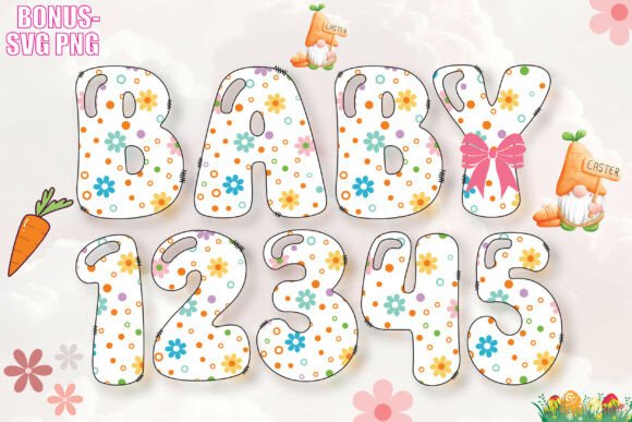 Baby Easter Flower Font - Preview 1