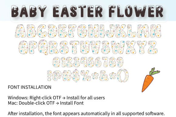 Baby Easter Flower Font - Preview 5