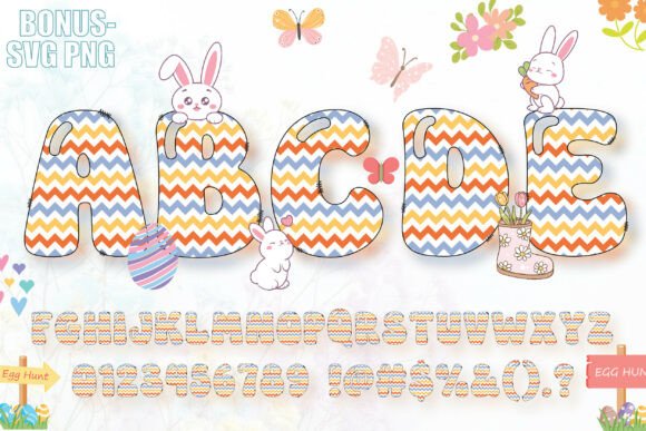 Baby Easter Zigzag Font - Preview 1