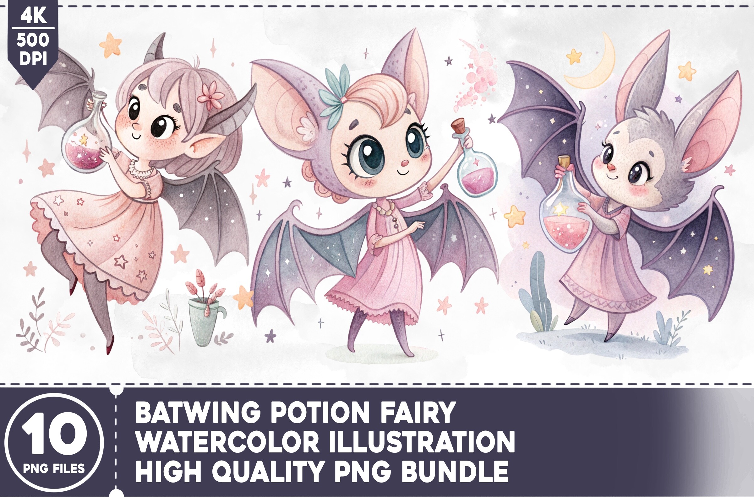 Batwing Graphics Batwing Potion Fairy PNG Bundle Graphic by Hega Prakosa · Creative Fabrica