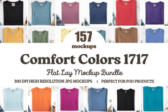 Comfort Colors 1717 Flat Lay Mockups Grafika Makiety Produktów Przez Best POD Mockup