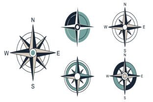 Compass Rose Line Digital Illustration Graphic by lokmanshekh ...