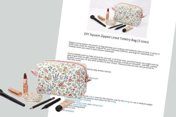 DIY Square Zipped Toiletry Bag