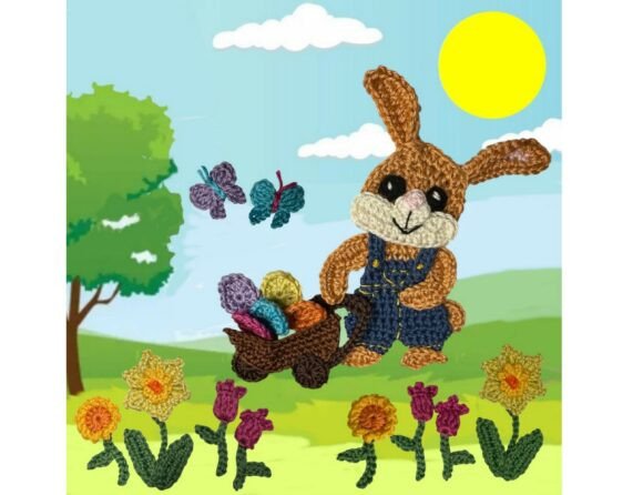 Easter Bunny Crochet Applique