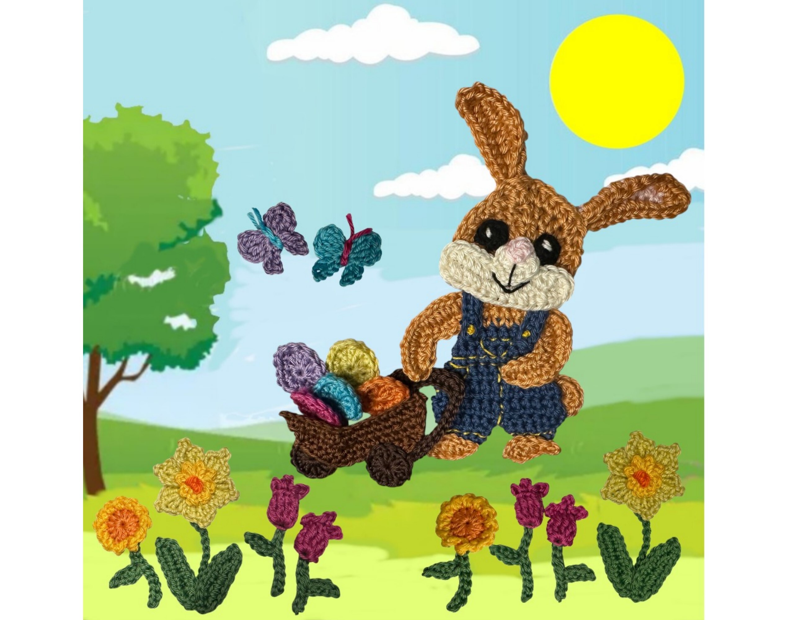 Easter Bunny Crochet Applique