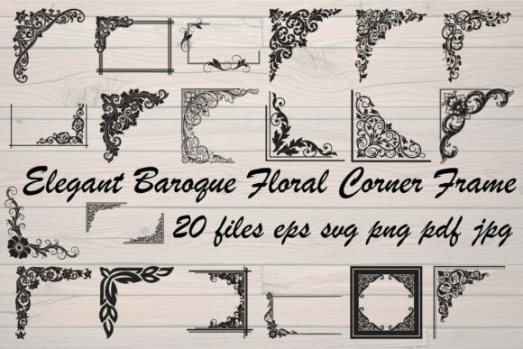 Elegant Baroque Floral Corner Frame