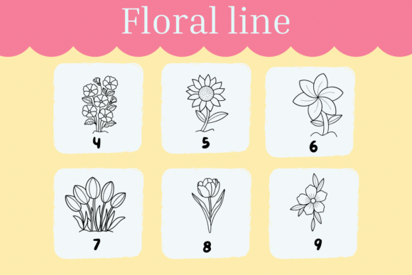 Floral Line Font PNG with transparent background - Preview 3