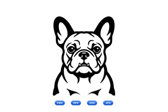 French bulldog SVG illustration with detailed linework for laser engraved cutting board gift