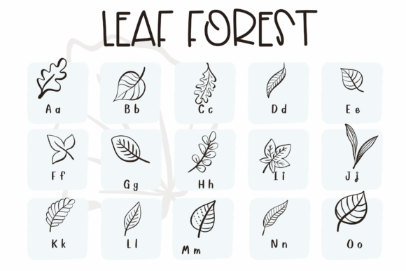 Leaf Forest Font PNG with transparent background - Preview 1