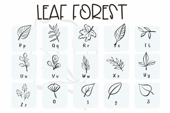 Leaf Forest Font PNG with transparent background - Preview 2