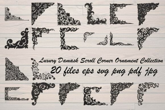 Luxury Damask Scroll Corner Ornament