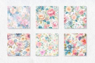 Nice Pastel Flowers Digital Paper Set Graphic by jallydesign · Creative ...