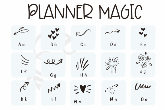 Planner Magic Font PNG with transparent background - Preview 1