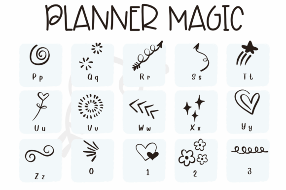 Planner Magic Font PNG with transparent background - Preview 2