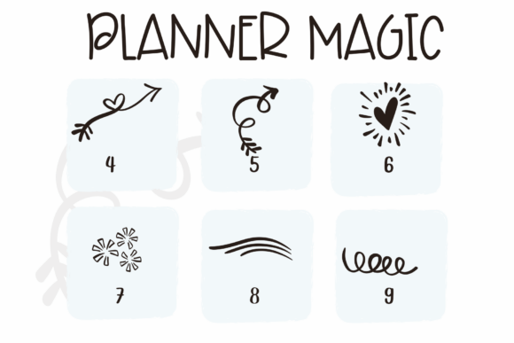 Planner Magic Font PNG with transparent background - Preview 3