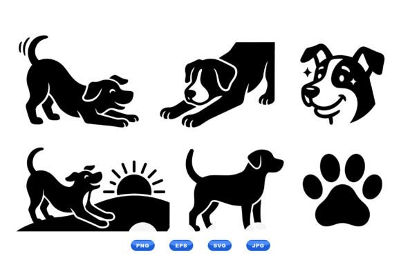 playful dog silhouette SVG clipart for valentine cricut shirts
