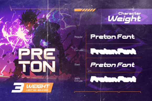 Preton Font PNG with transparent background - Preview 4
